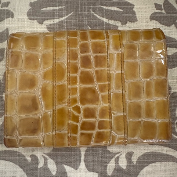 MCM Women's Tan Crocodile-Embossed Wallet - Picture 2 of 12